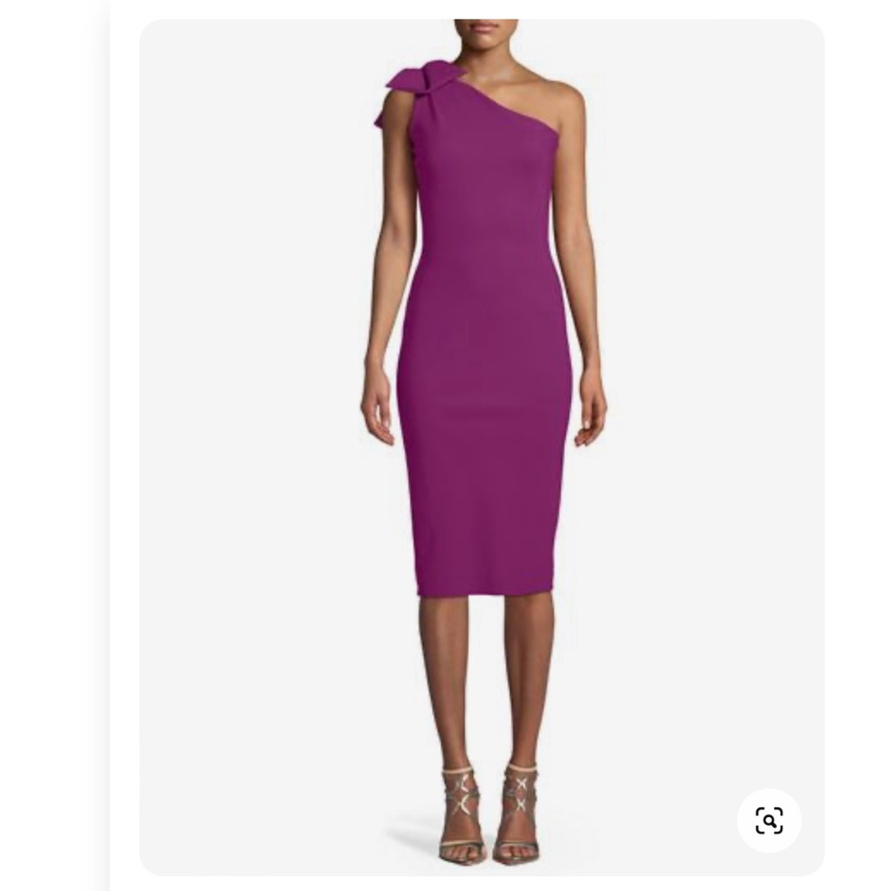 Chiara Boni Purple Asymmetrical Bodycon Midi Dress - Picture 2 of 4